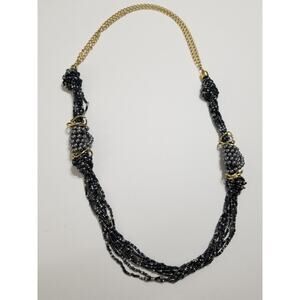 Thirtyfour inch necklace beaded gray b86